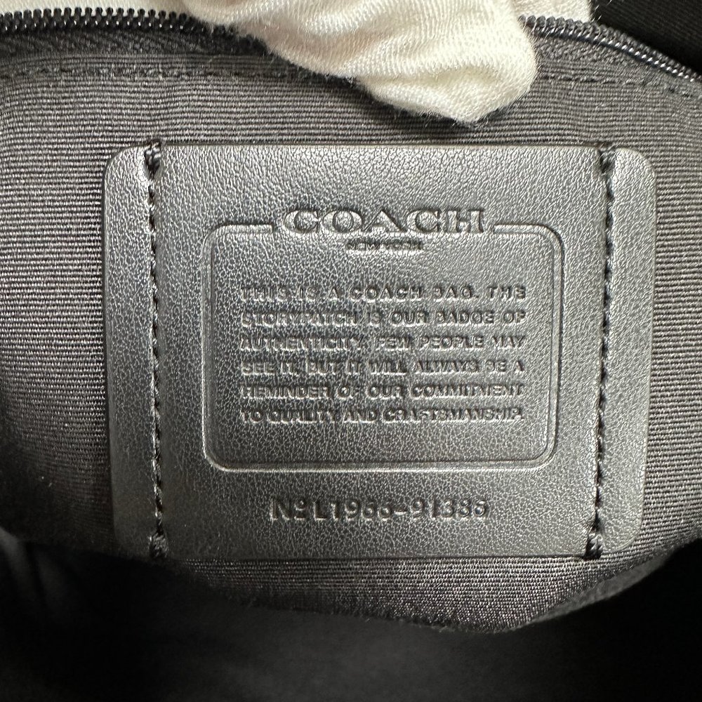 COACH Marlon Hobo 91386 Colorblock Sign Canvas Khaki/Orange, Crossbody in EUC - Picture 11 of 12